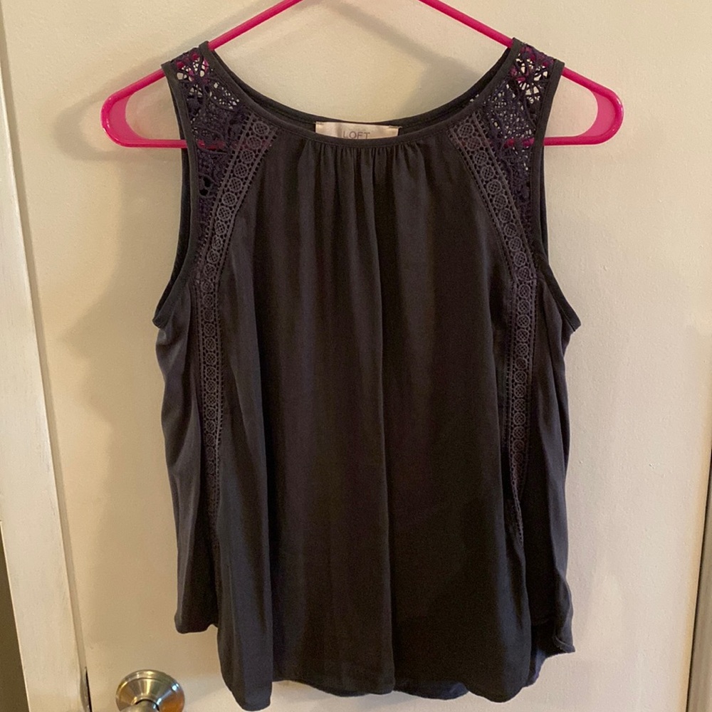 Loft Dark Gray Tank with Detail